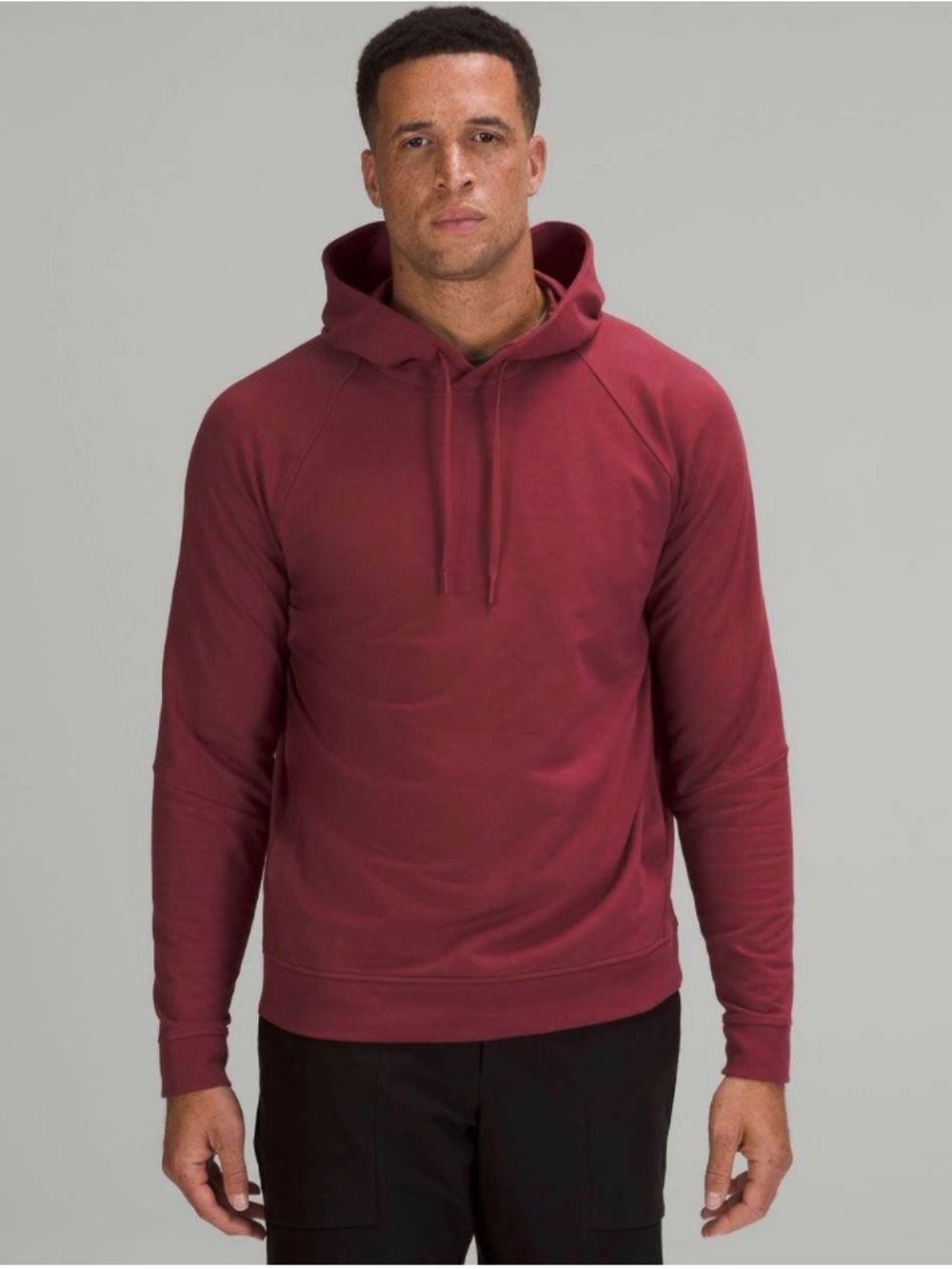 Lululemon Mens City Sweat Pullover Hoodie Maroon Red Pocket Performance Sporty M